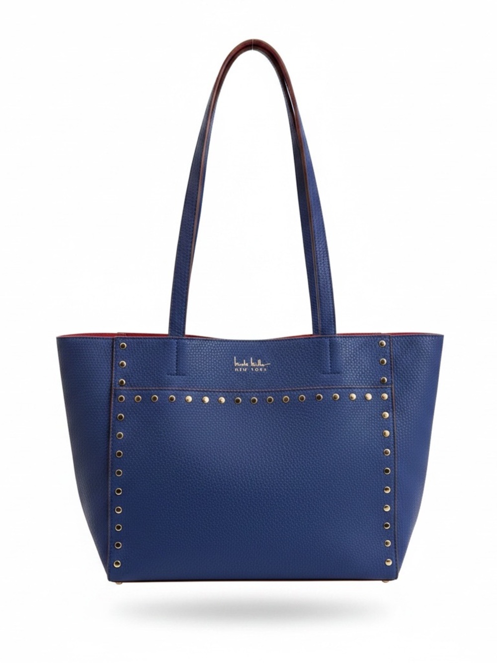 Nicole Miller Purple/BlueTote Bag with Silver Studs